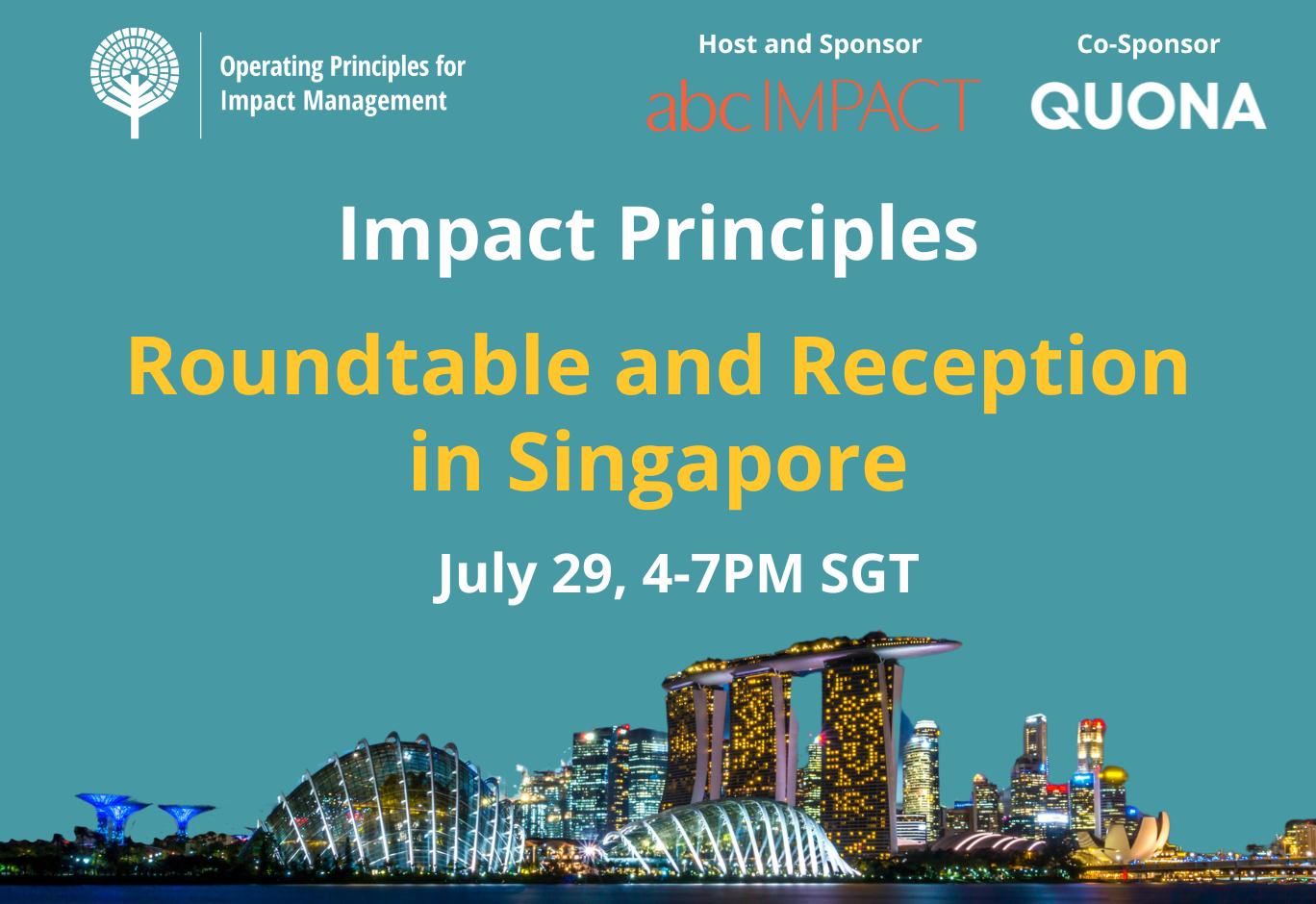 Flyer for Singapore event July 29
