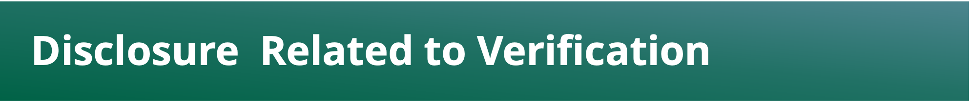 Disclosure related to verification